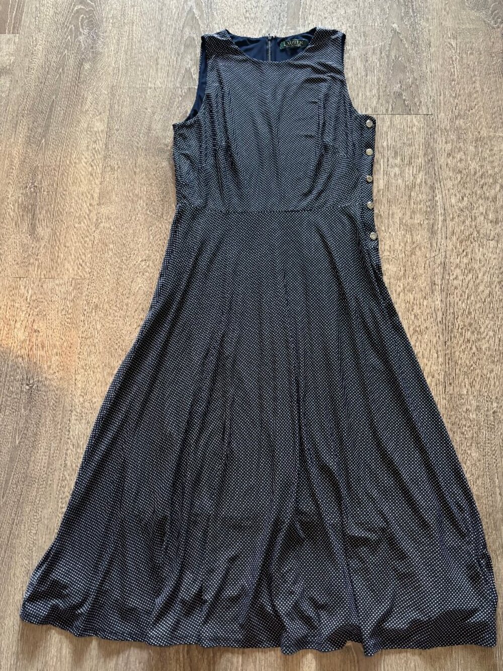 Ralph Lauren Navy Dot stretch dress